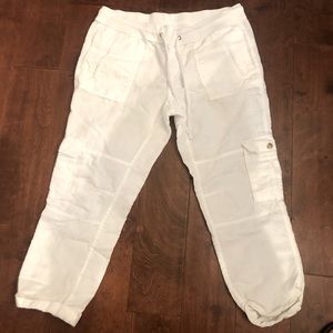 White Sz 8 linen GAP trousers